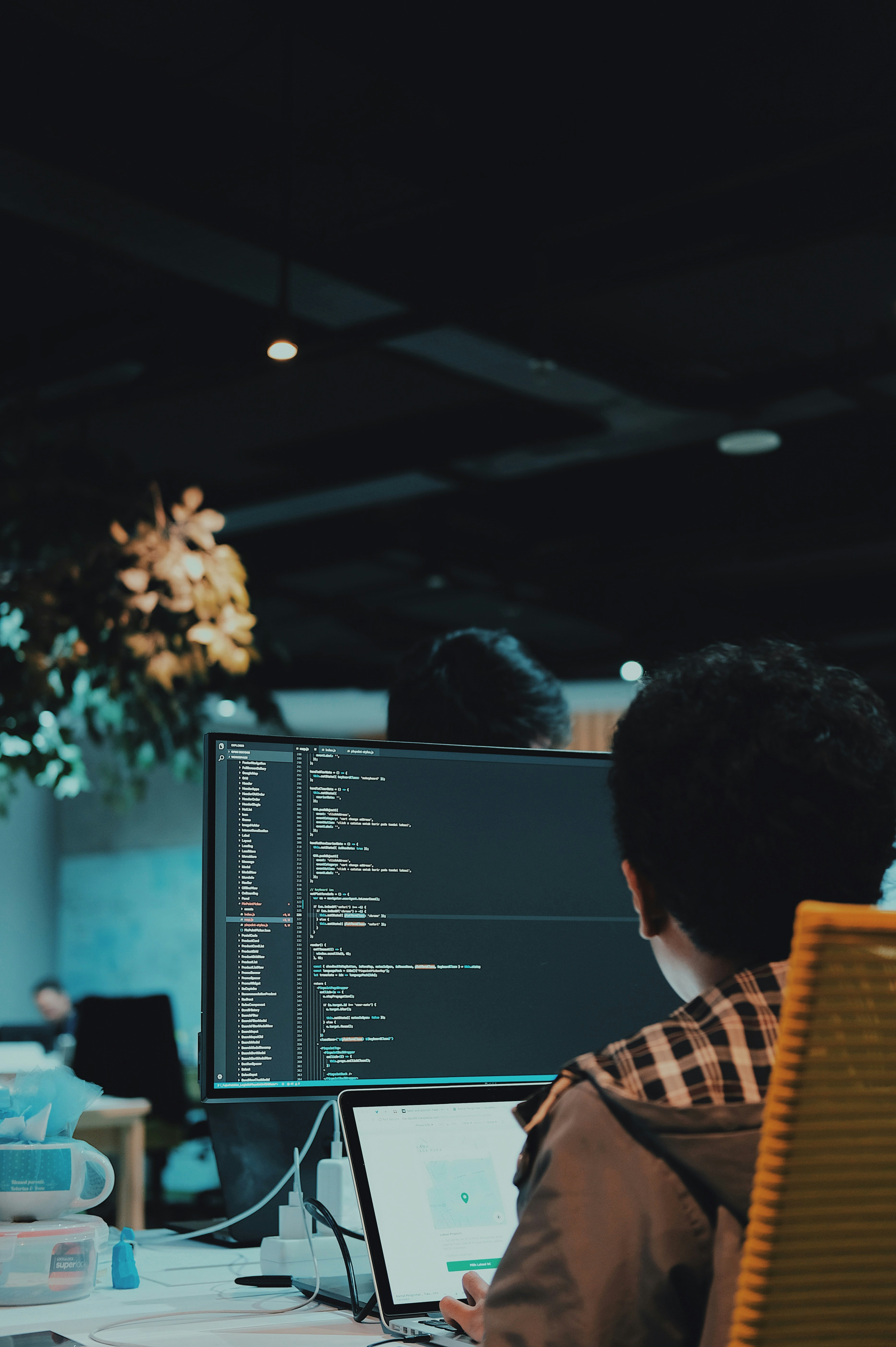 Students learning programming