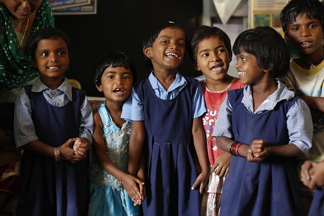 Students learning in modern classroom